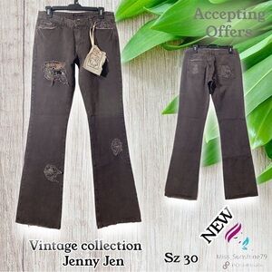 Vintage Collection Jenny Jen NEW - Sz 30 - distressed embroidered under Jeans